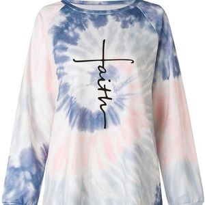 Tye die faith long sleeve tee size xxl